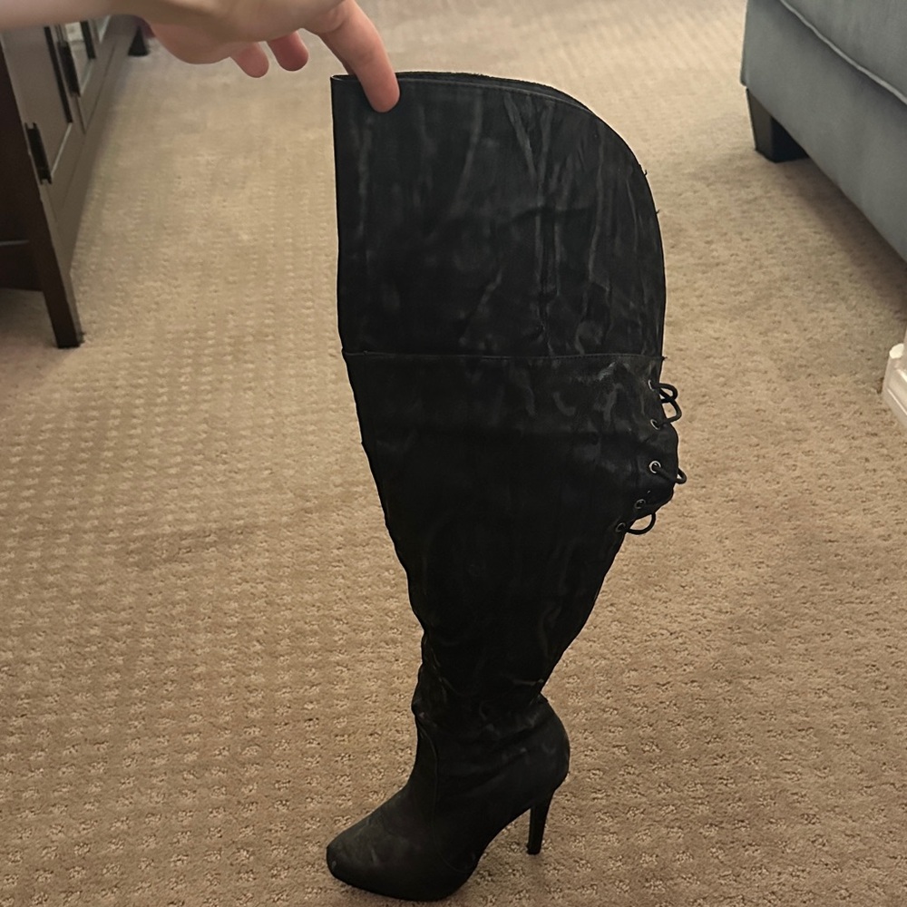 Source Unknown Black Over-the-Knee Boots